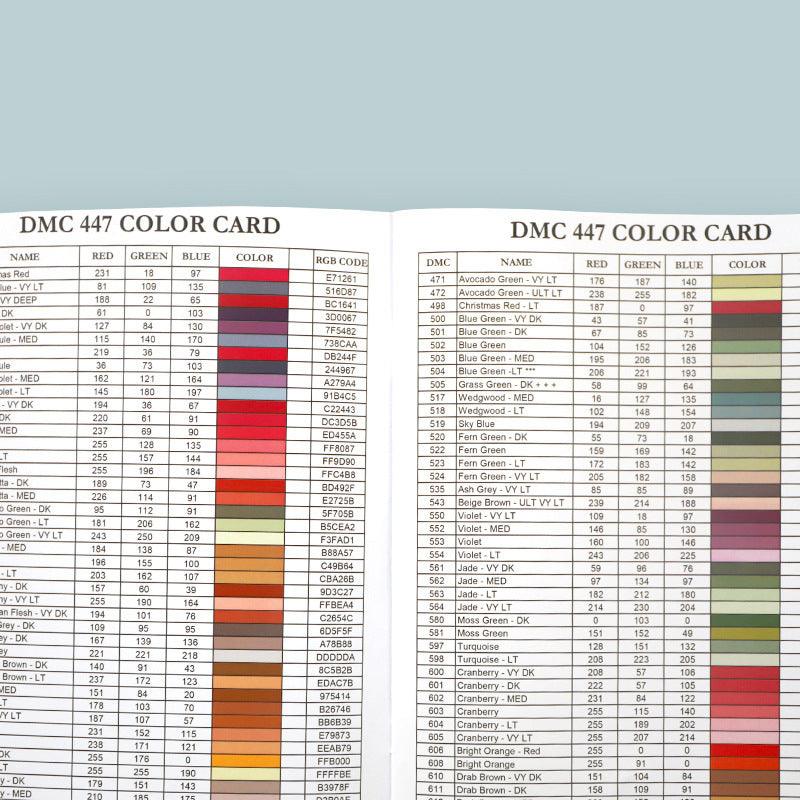 Free 447 DMC Color Comparison Chart - MyCraftsGfit - Free 5D Diamond Painting