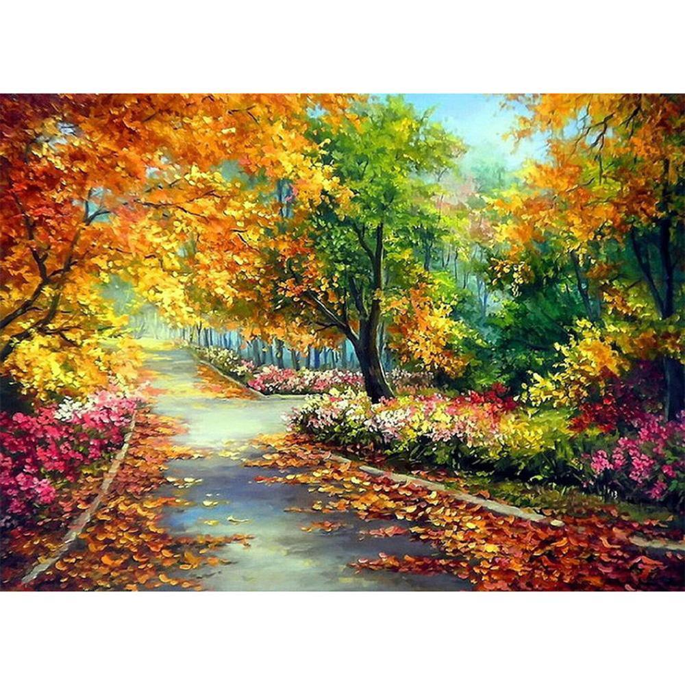 Free Autumn scenery(50*38) - MyCraftsGfit - Free 5D Diamond Painting