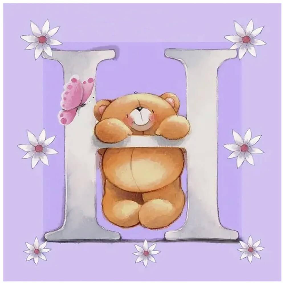 Free Bear "H" - MyCraftsGfit - Free 5D Diamond Painting