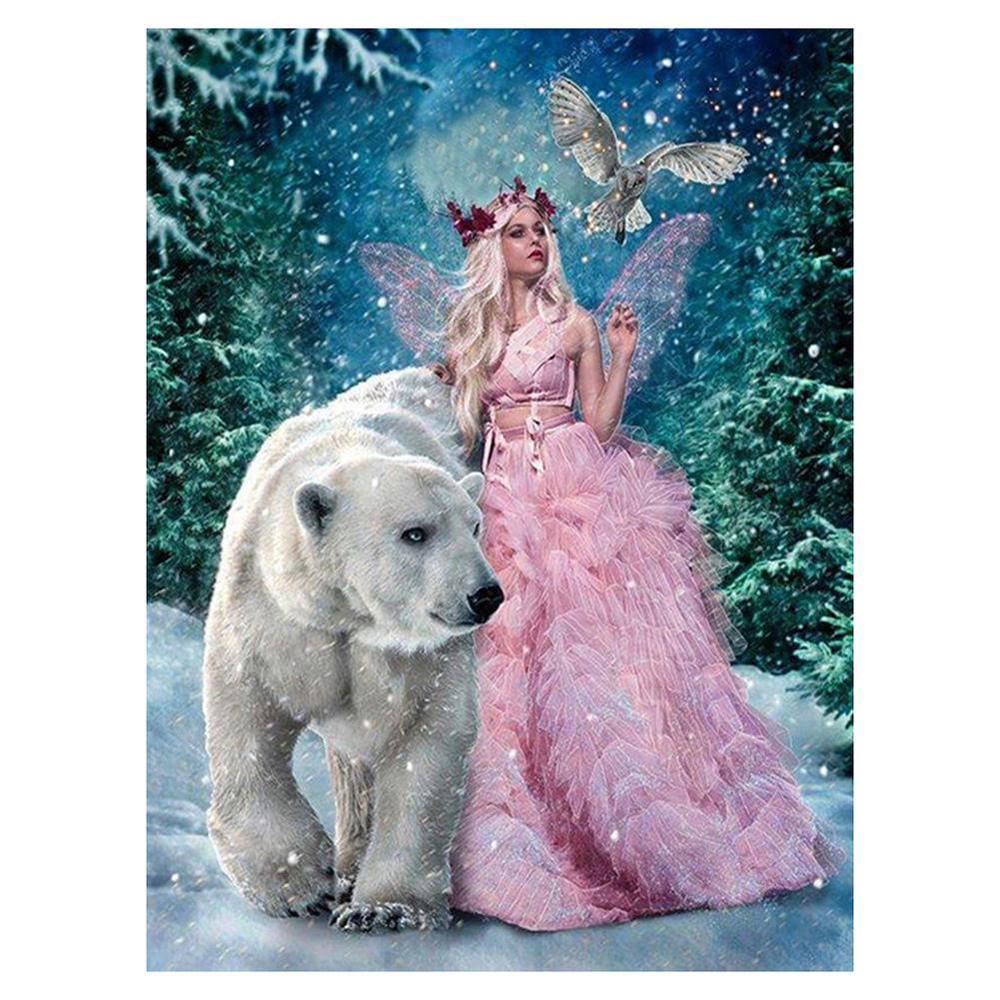 Free Beauty and Bear - MyCraftsGfit - Free 5D Diamond Painting