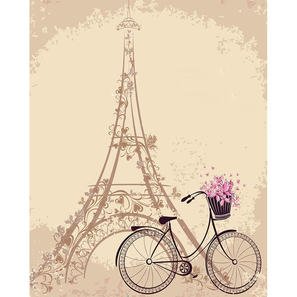 Free Bicycle and Tower - MyCraftsGfit - Free 5D Diamond Painting