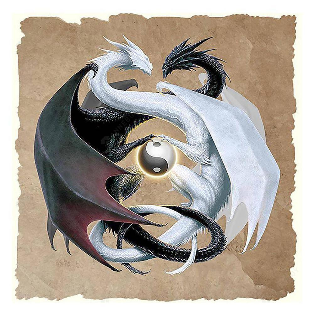 Free Black And White Dragon - MyCraftsGfit - Free 5D Diamond Painting