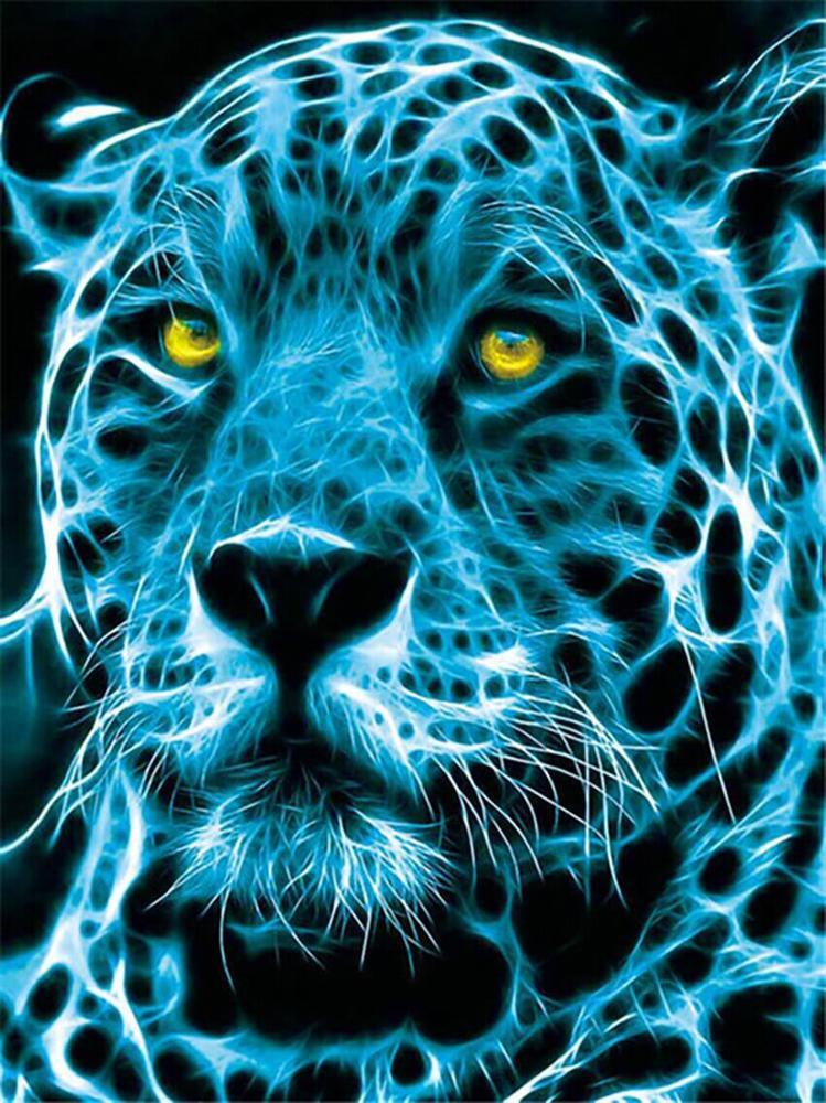 Free Blue Leopard - MyCraftsGfit - Free 5D Diamond Painting