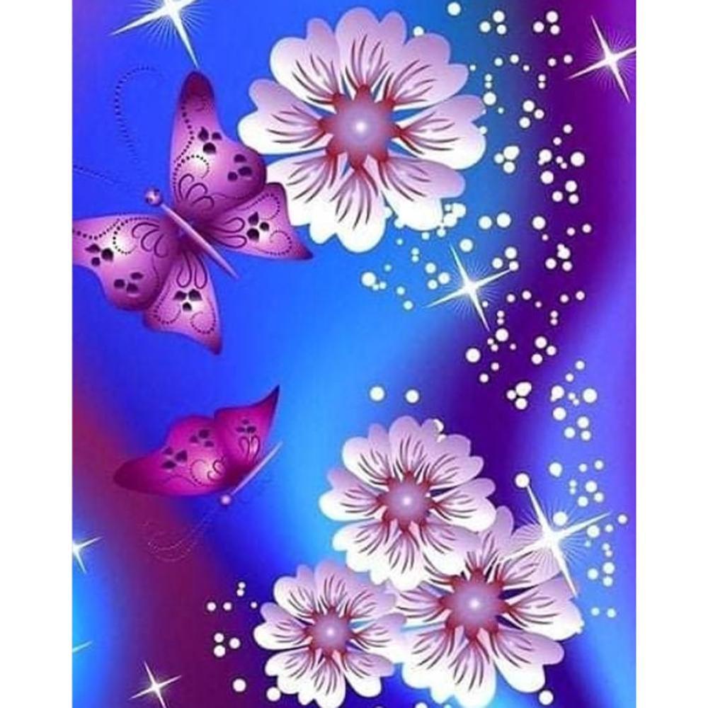 Free Butterfly Flowers - MyCraftsGfit - Free 5D Diamond Painting