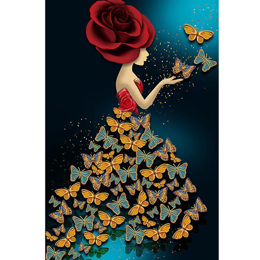 Free Butterfly Girl - MyCraftsGfit - Free 5D Diamond Painting