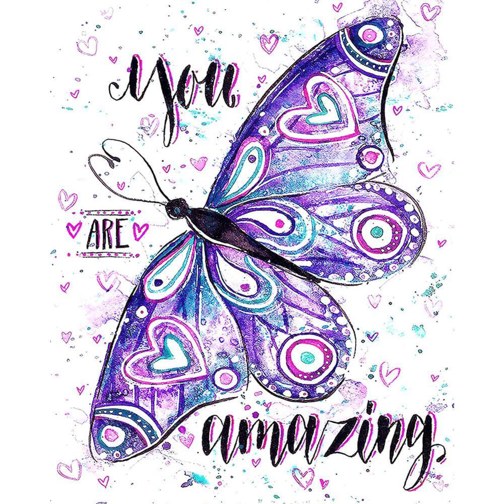 Free Butterfly "YOUR ARE AMAZING" - MyCraftsGfit - Free 5D Diamond Painting