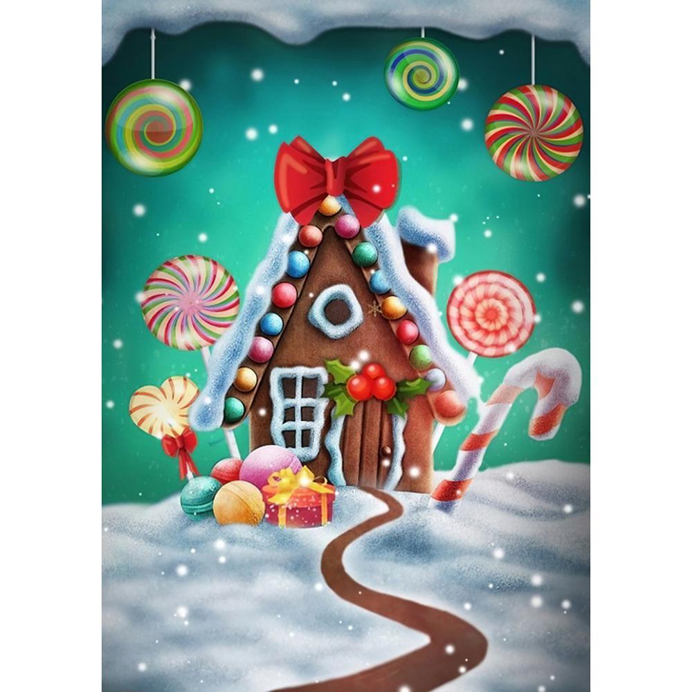 Free Candy Snow House - MyCraftsGfit - Free 5D Diamond Painting