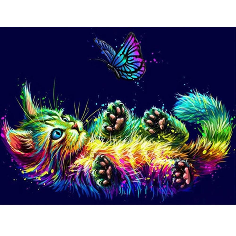 Free Cat Colorful - MyCraftsGfit - Free 5D Diamond Painting