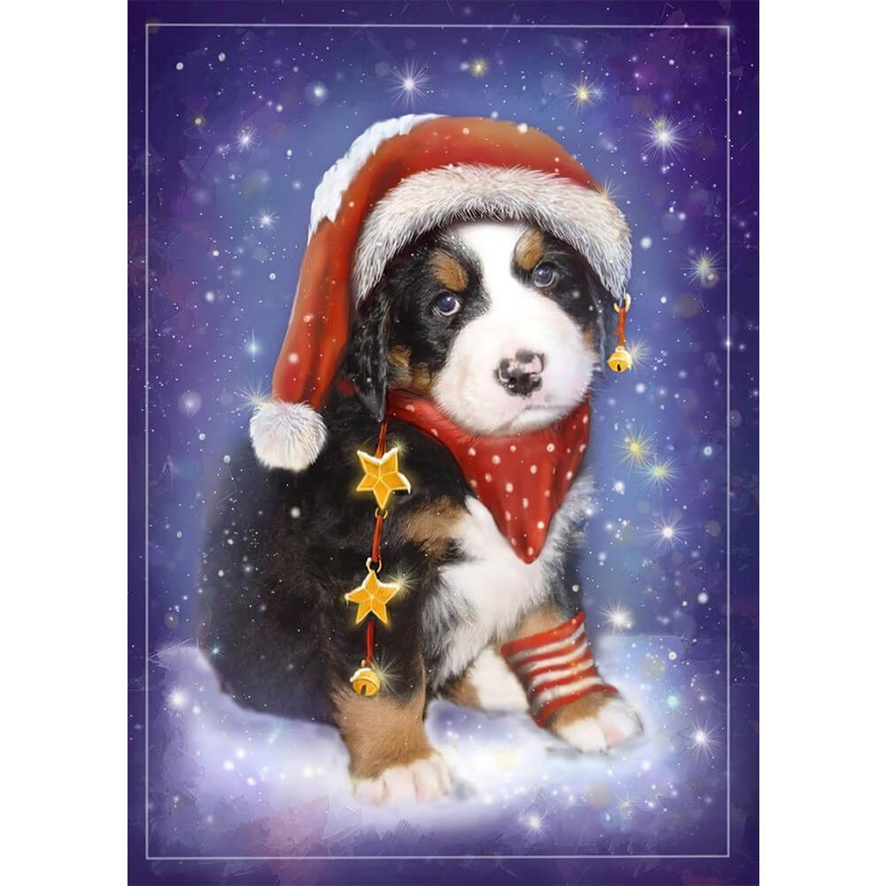 Free Christmas Dog - MyCraftsGfit - Free 5D Diamond Painting