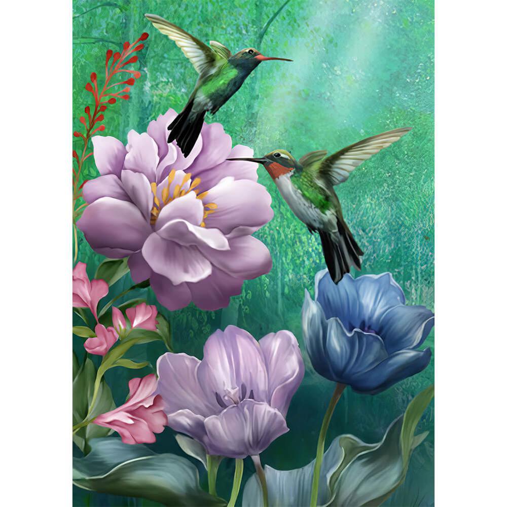 Free Christmas Flower Bird - MyCraftsGfit - Free 5D Diamond Painting