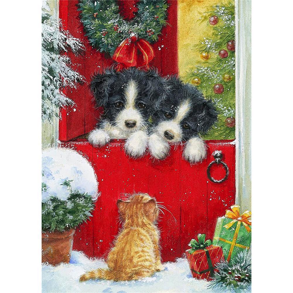 Free Christmas Puppy - MyCraftsGfit - Free 5D Diamond Painting