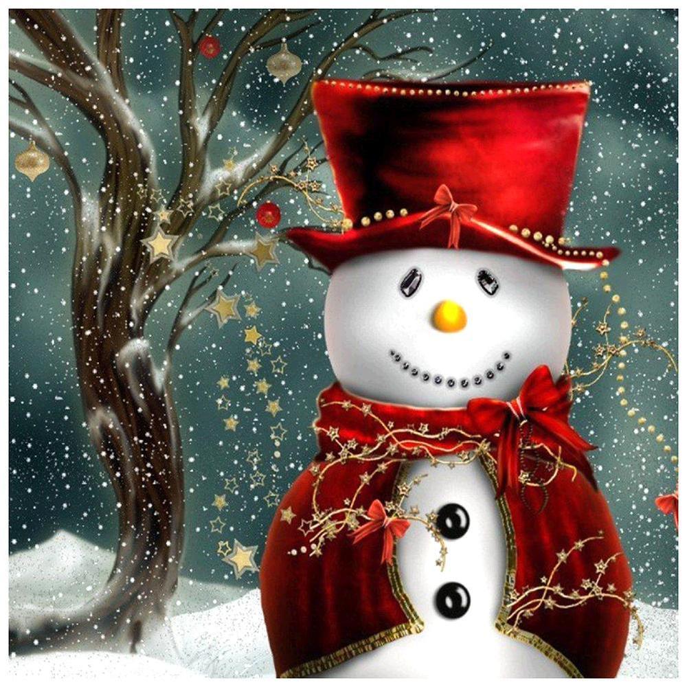 Free Christmas Snowman - MyCraftsGfit - Free 5D Diamond Painting