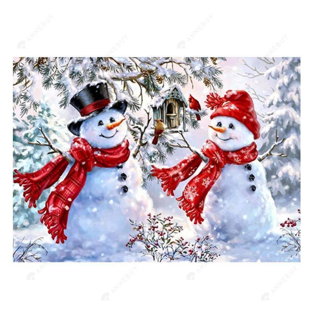 Free Christmas Snowman - MyCraftsGfit - Free 5D Diamond Painting