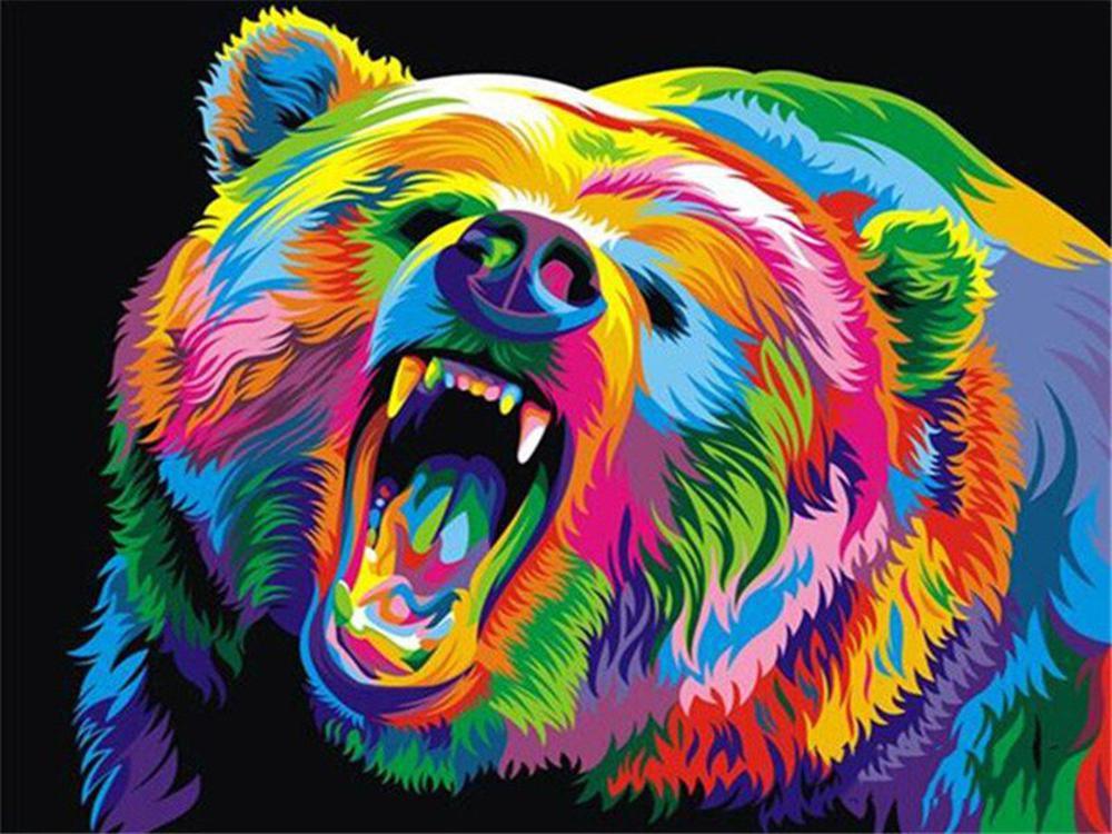 Free Colorful Bear - MyCraftsGfit - Free 5D Diamond Painting