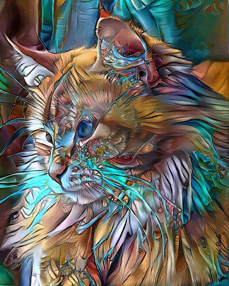 Free Colorful Cat - MyCraftsGfit - Free 5D Diamond Painting