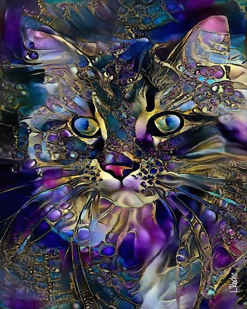 Free Colorful Cat - MyCraftsGfit - Free 5D Diamond Painting