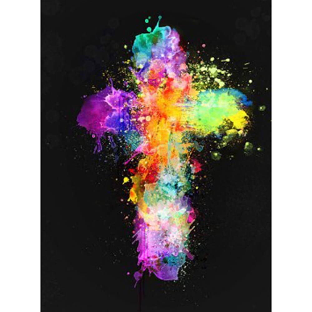 Free Colorful Cross - MyCraftsGfit - Free 5D Diamond Painting