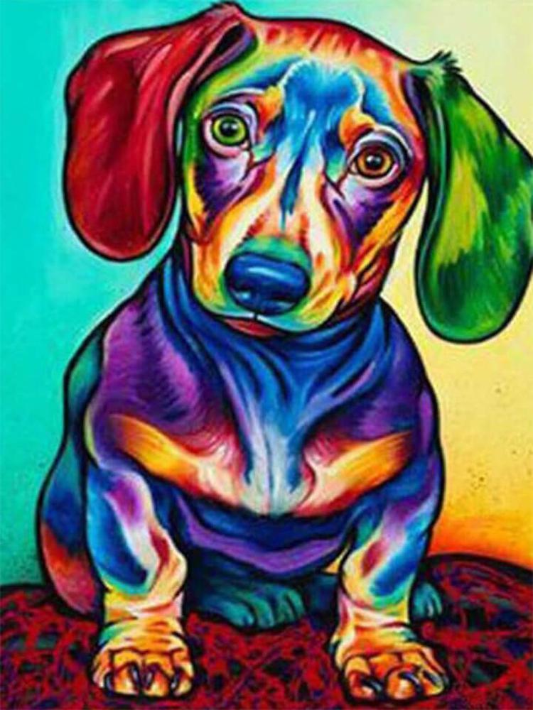 Free Colorful Dog - MyCraftsGfit - Free 5D Diamond Painting