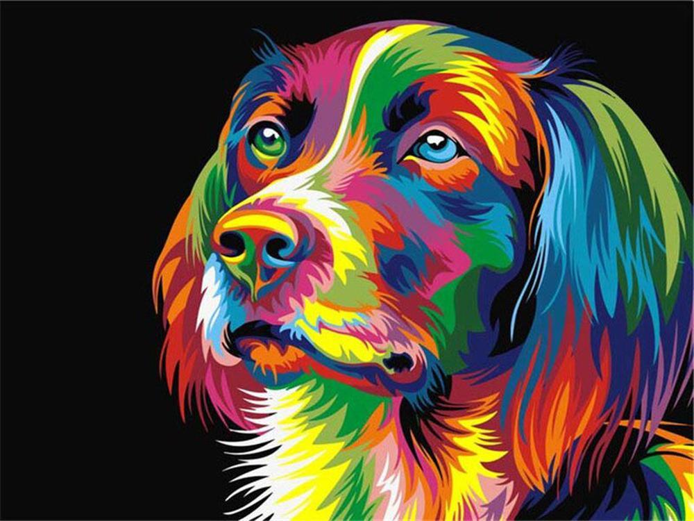 Free Colorful Dog - MyCraftsGfit - Free 5D Diamond Painting