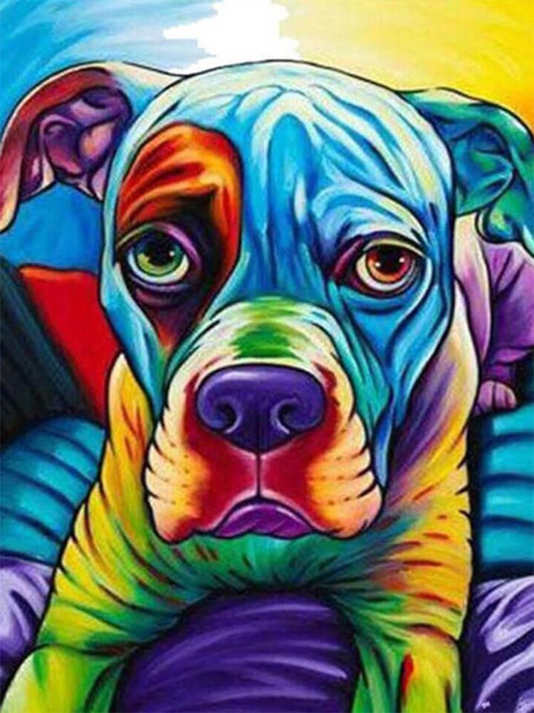 Free Colorful Dog - MyCraftsGfit - Free 5D Diamond Painting