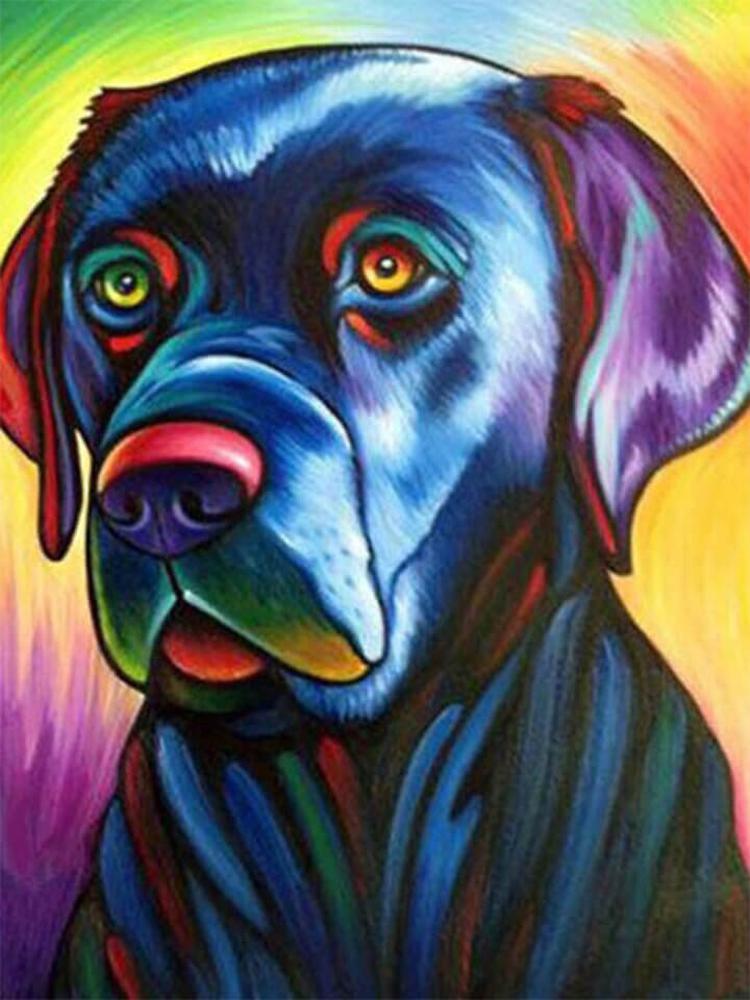 Free Colorful Dog - MyCraftsGfit - Free 5D Diamond Painting