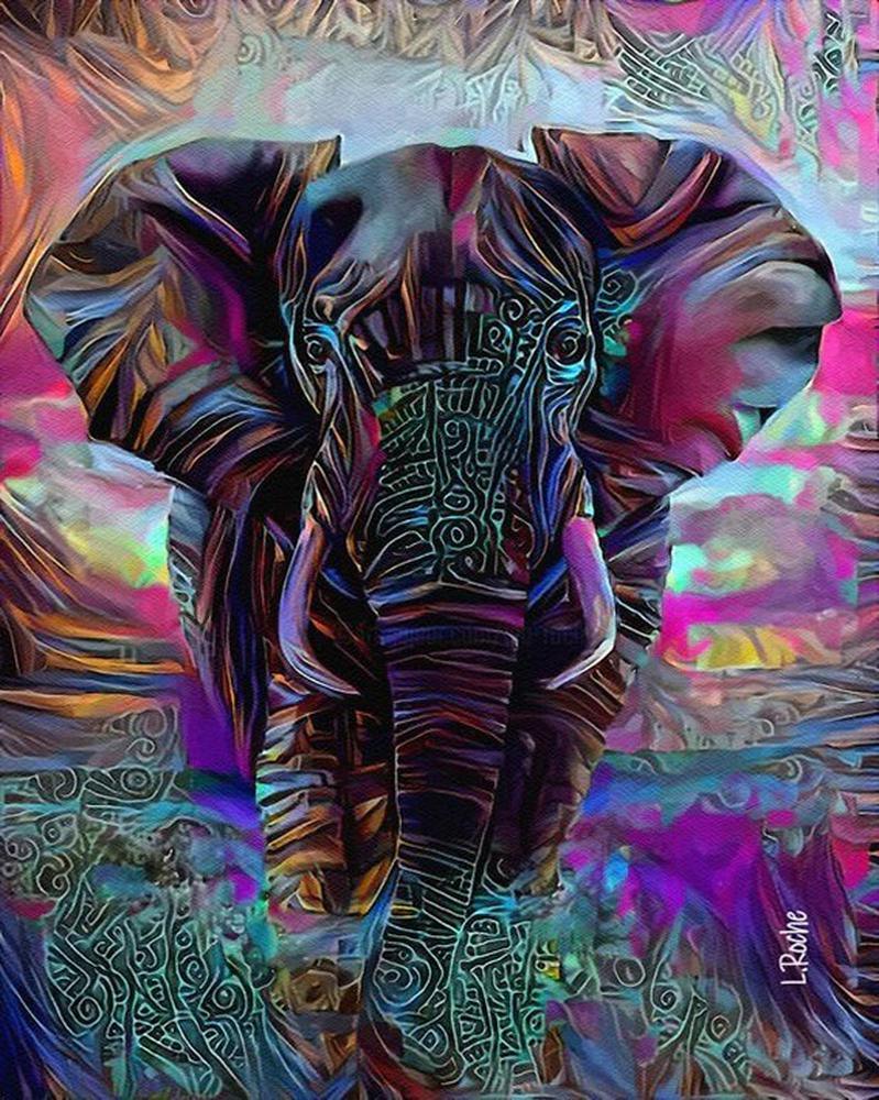 Free Colorful Elephant - MyCraftsGfit - Free 5D Diamond Painting