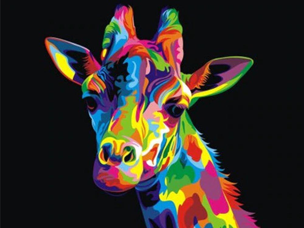 Free Colorful Giraffe - MyCraftsGfit - Free 5D Diamond Painting