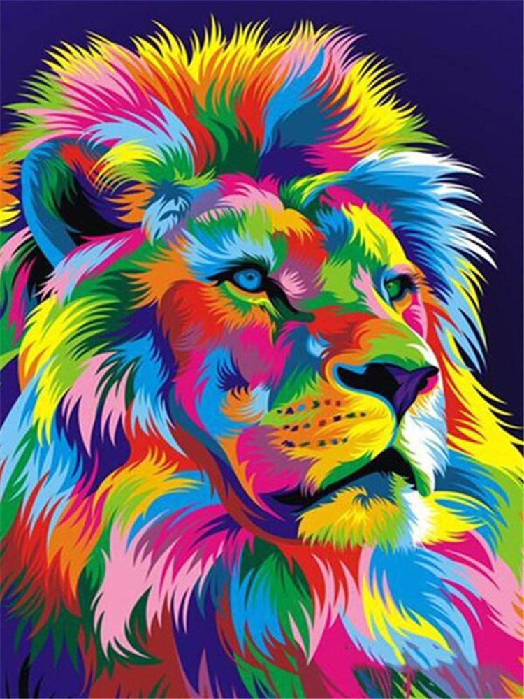 Free Colorful Lion - MyCraftsGfit - Free 5D Diamond Painting