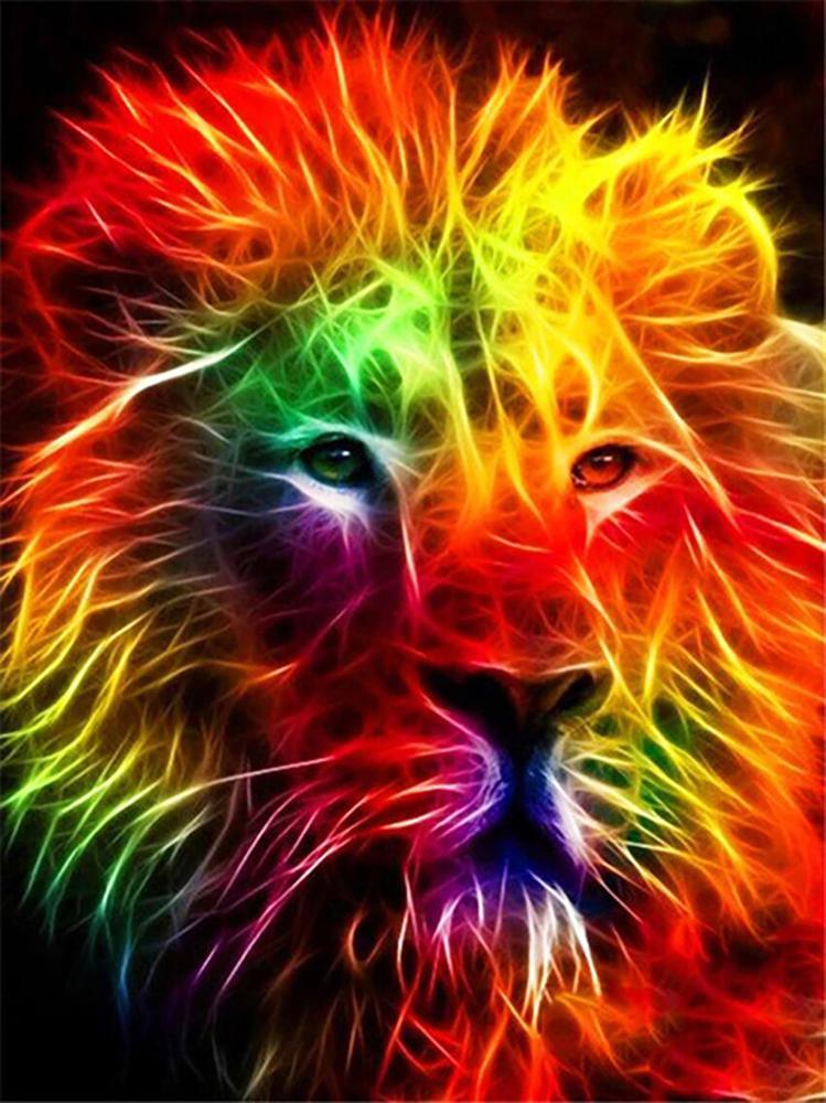 Free Colorful Lion - MyCraftsGfit - Free 5D Diamond Painting