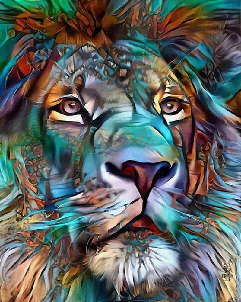 Free Colorful Lion - MyCraftsGfit - Free 5D Diamond Painting