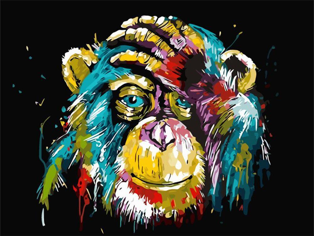 Free Colorful Orangutan - MyCraftsGfit - Free 5D Diamond Painting