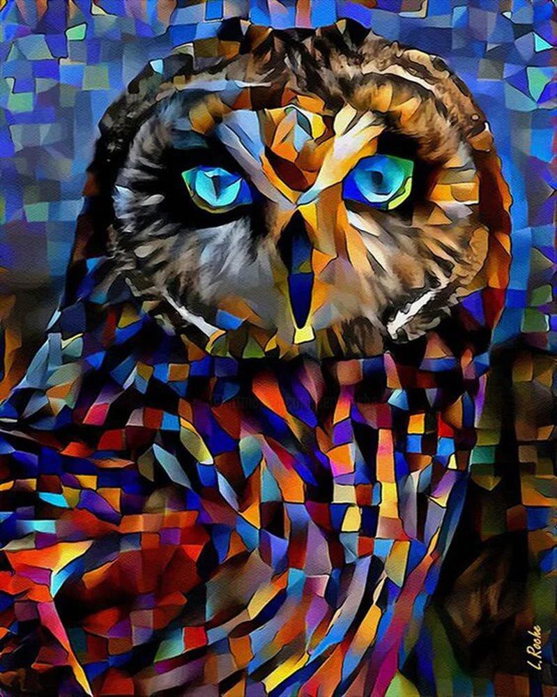 Free Colorful Owl - MyCraftsGfit - Free 5D Diamond Painting