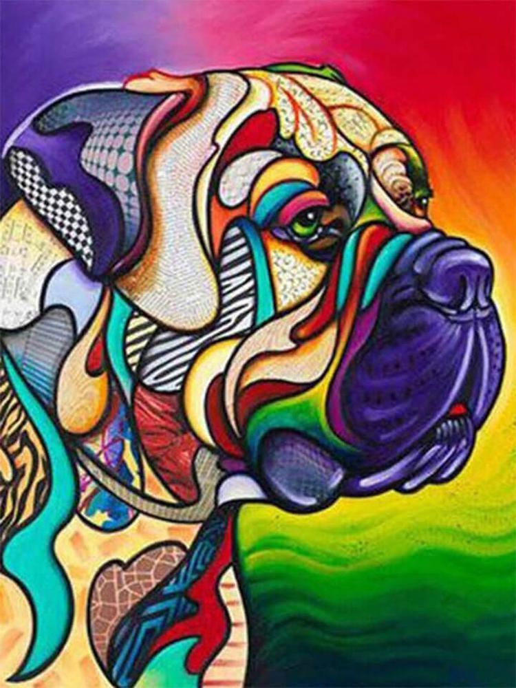 Free Colorful Pug - MyCraftsGfit - Free 5D Diamond Painting