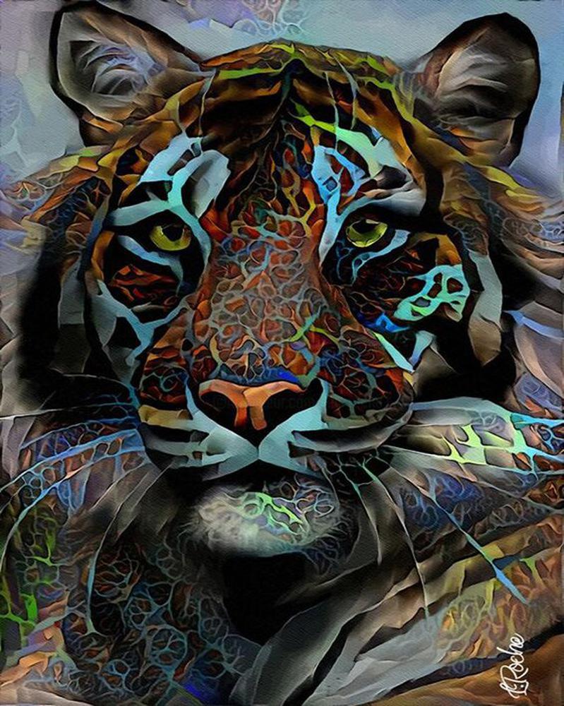 Free Colorful Tiger - MyCraftsGfit - Free 5D Diamond Painting