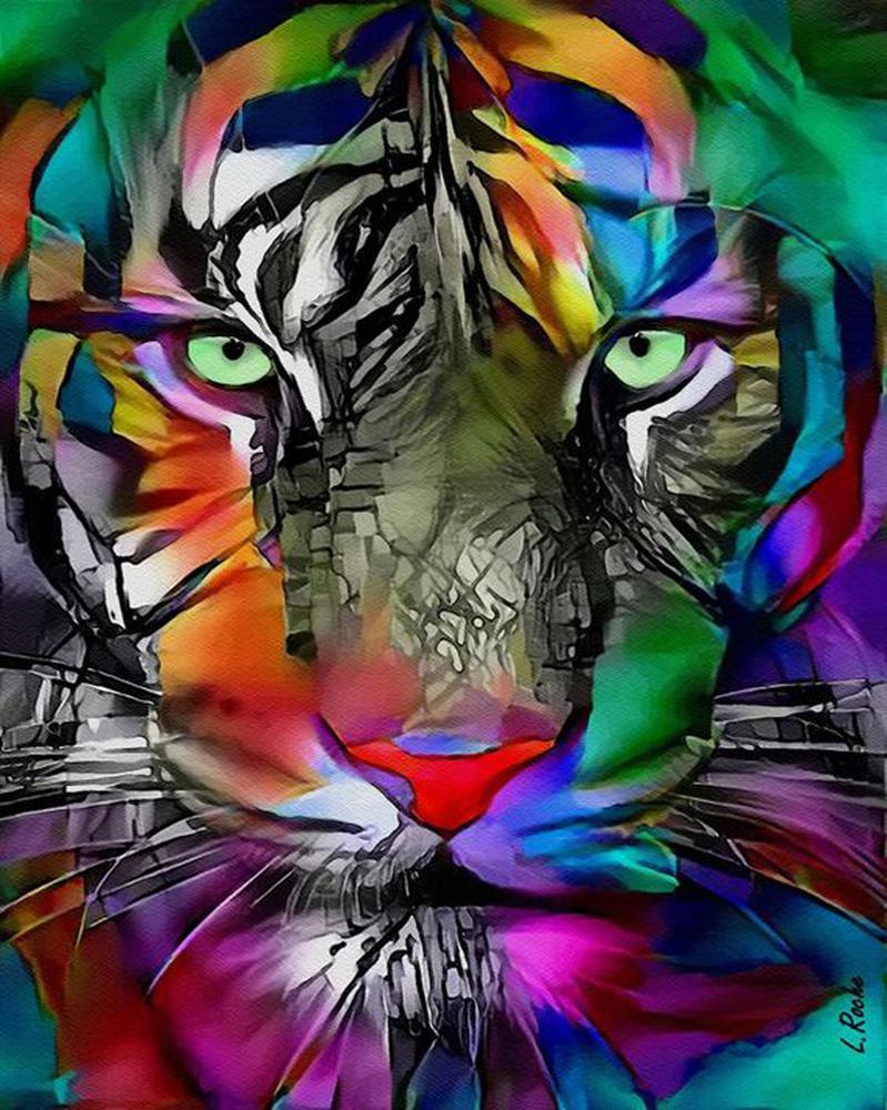 Free Colorful Tiger - MyCraftsGfit - Free 5D Diamond Painting