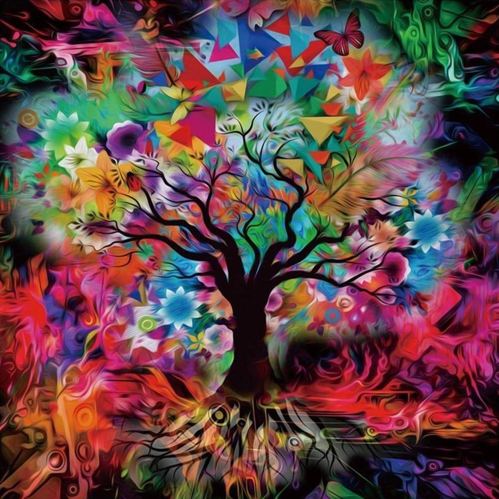 Free Colorful Tree - MyCraftsGfit - Free 5D Diamond Painting