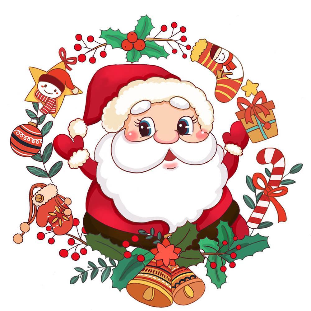 Free Cute Santa - MyCraftsGfit - Free 5D Diamond Painting