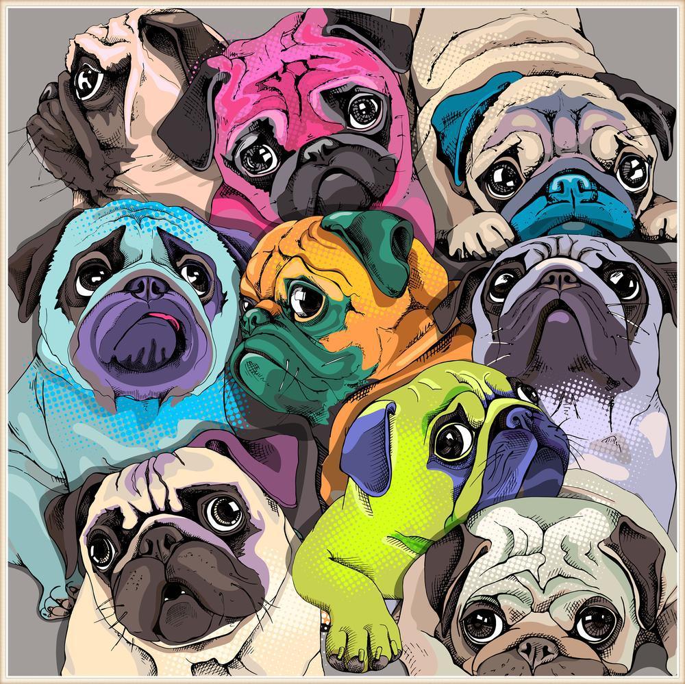 Free Dog __ugs_ - MyCraftsGfit - Free 5D Diamond Painting