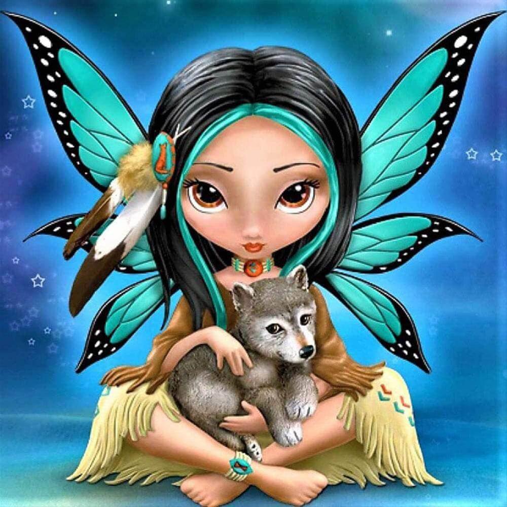 Free Dog and Fairy - MyCraftsGfit - Free 5D Diamond Painting