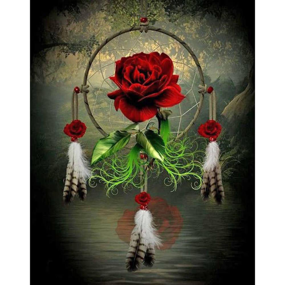 Free Dreamcatcher Rose - MyCraftsGfit - Free 5D Diamond Painting