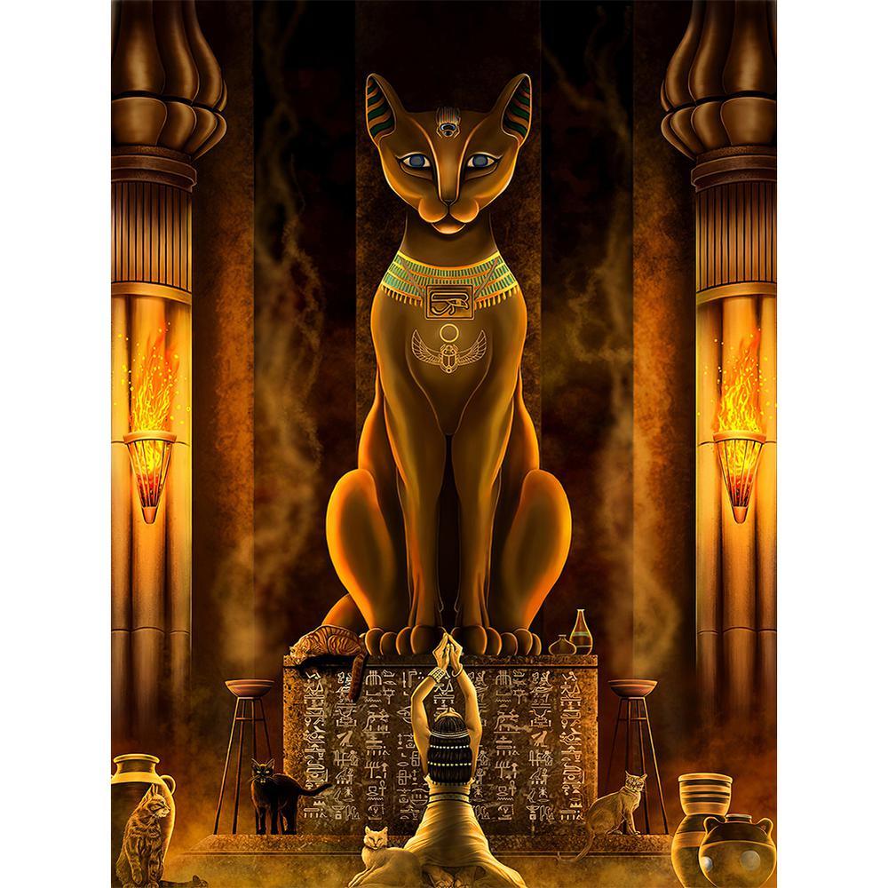 Free Egyptian Noble Cat - MyCraftsGfit - Free 5D Diamond Painting