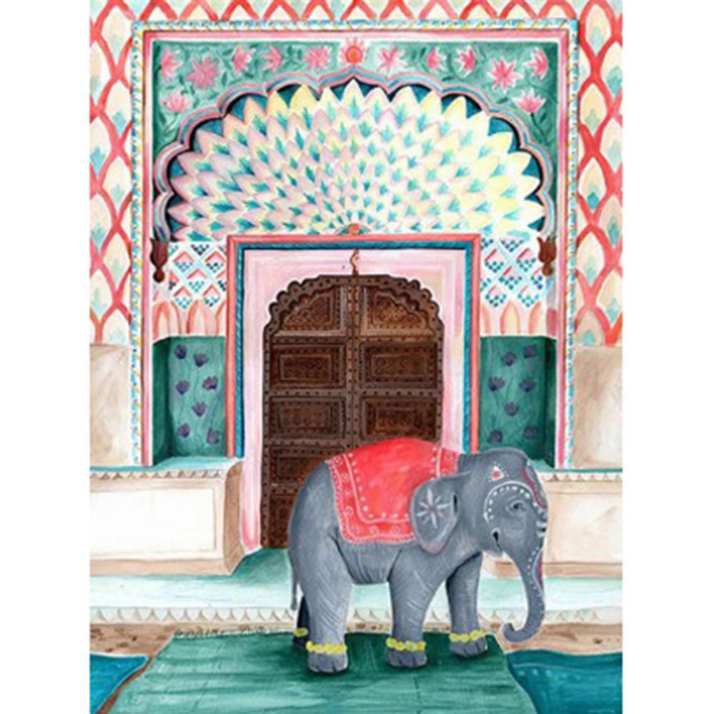 Free Elephant At The Door - MyCraftsGfit - Free 5D Diamond Painting