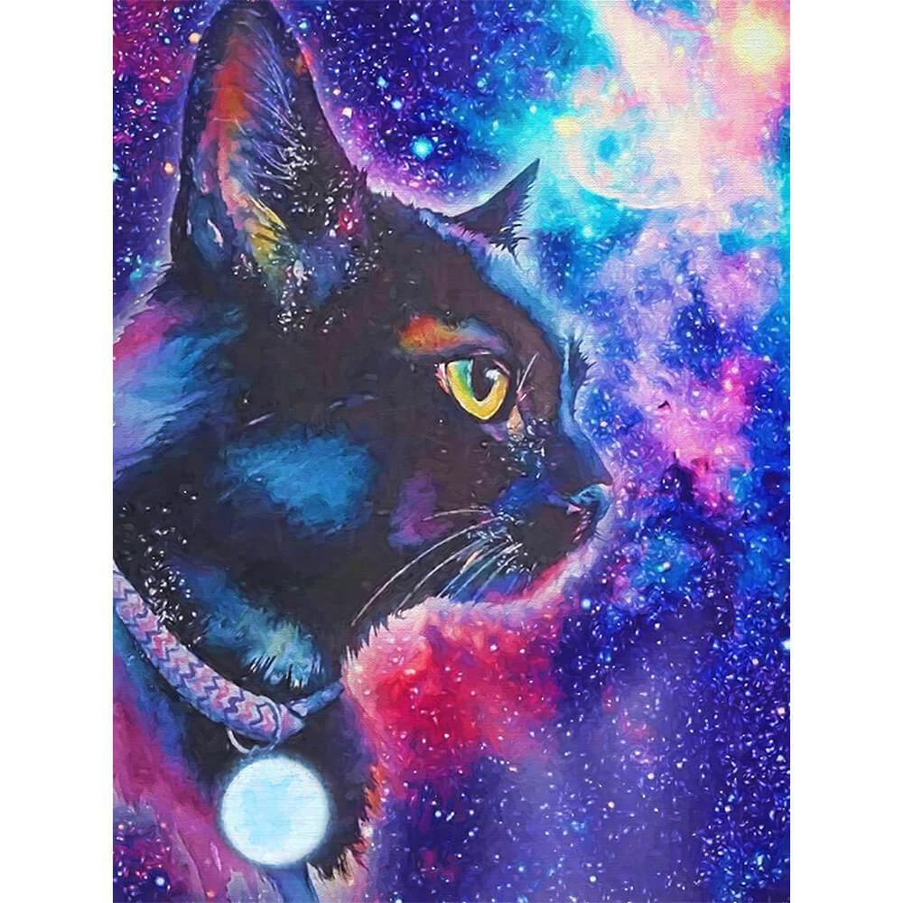 Free Fantasy Starry Cat - MyCraftsGfit - Free 5D Diamond Painting