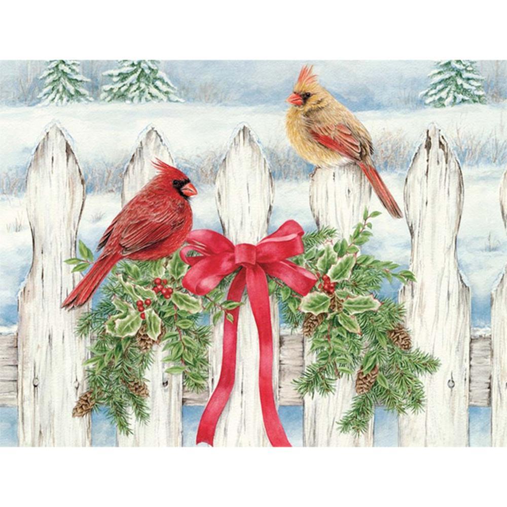 Free Fence Birds - MyCraftsGfit - Free 5D Diamond Painting