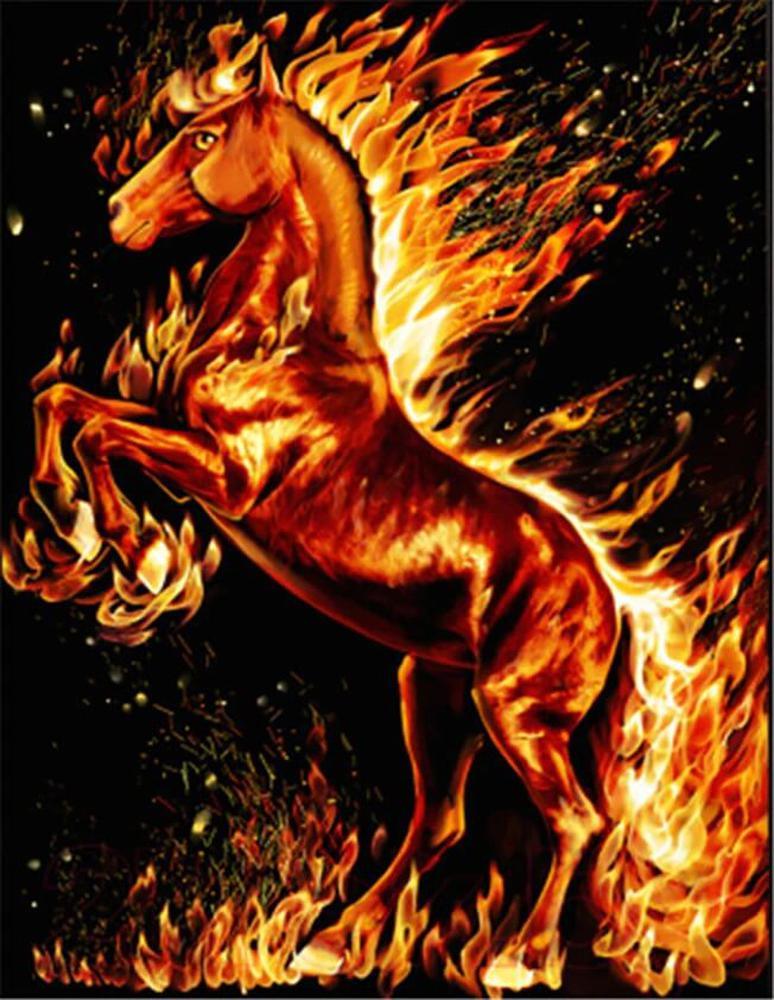 Free Flame Horse - MyCraftsGfit - Free 5D Diamond Painting