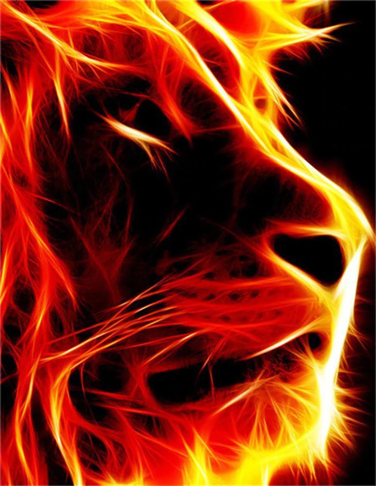 Free Flame Lion - MyCraftsGfit - Free 5D Diamond Painting