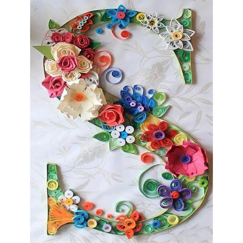 Free Flower Letter - MyCraftsGfit - Free 5D Diamond Painting