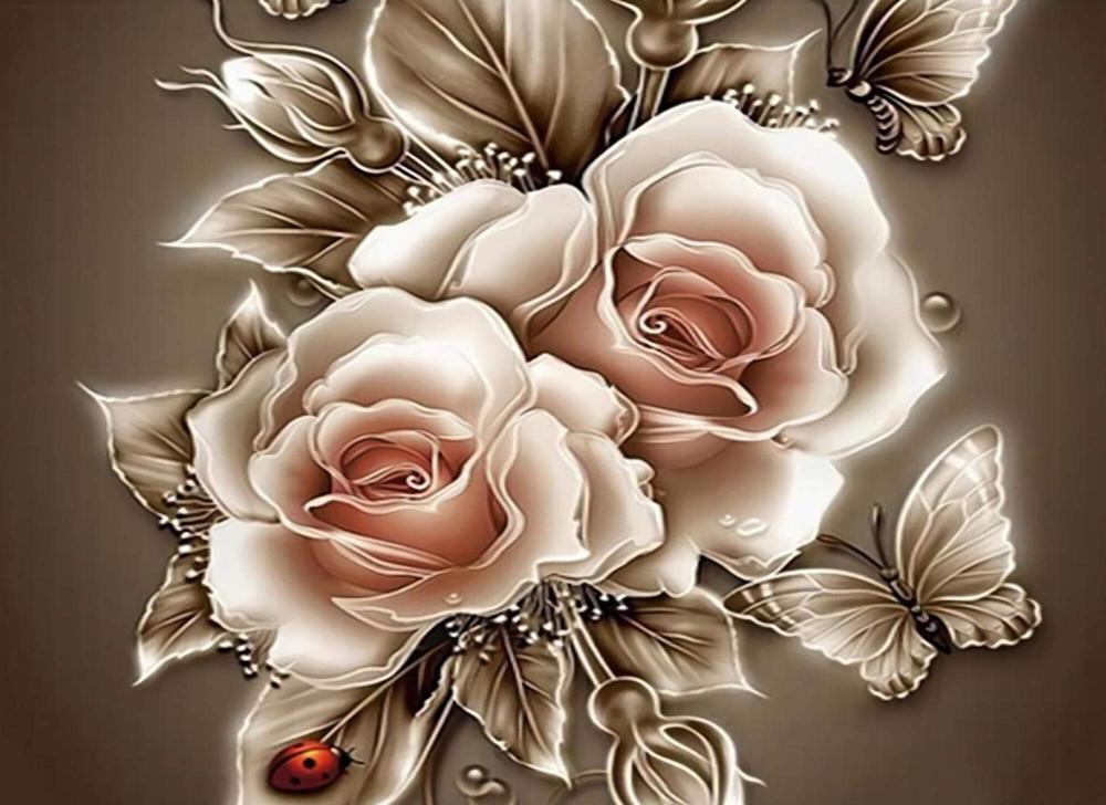 Flowers Free 5D Diamond Painting Kits MyCraftsGfit - Free 5D Diamond Painting mycraftsgift.com