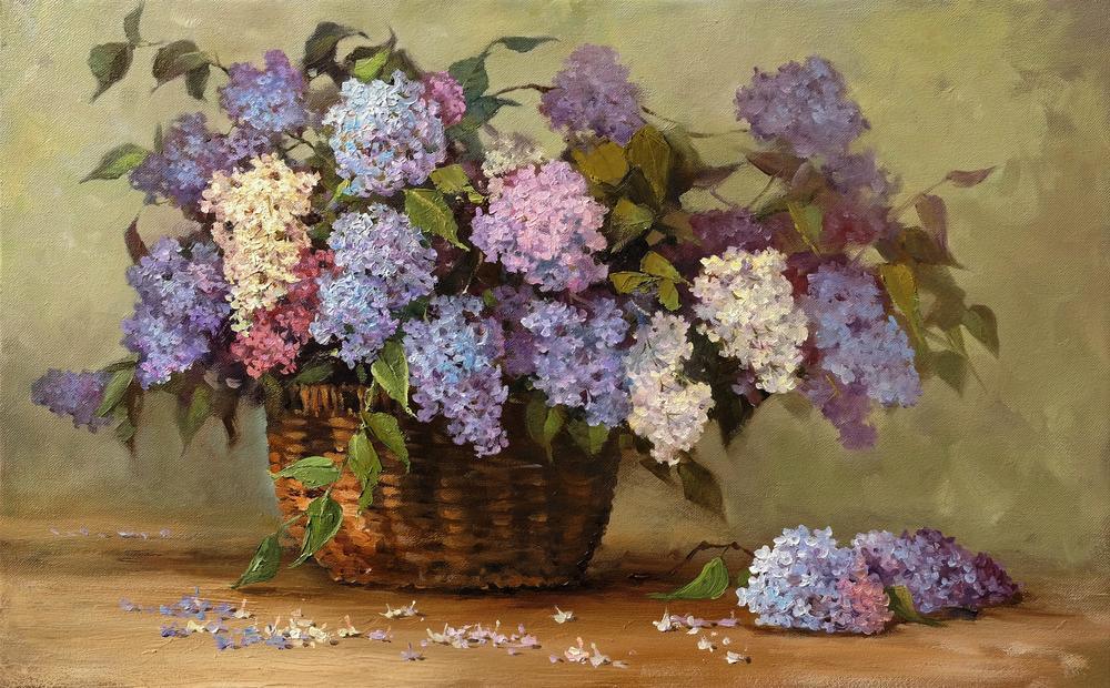 Free Flowers In A Basket - MyCraftsGfit - Free 5D Diamond Painting