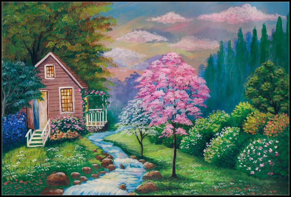 Free Forest Hut - MyCraftsGfit - Free 5D Diamond Painting